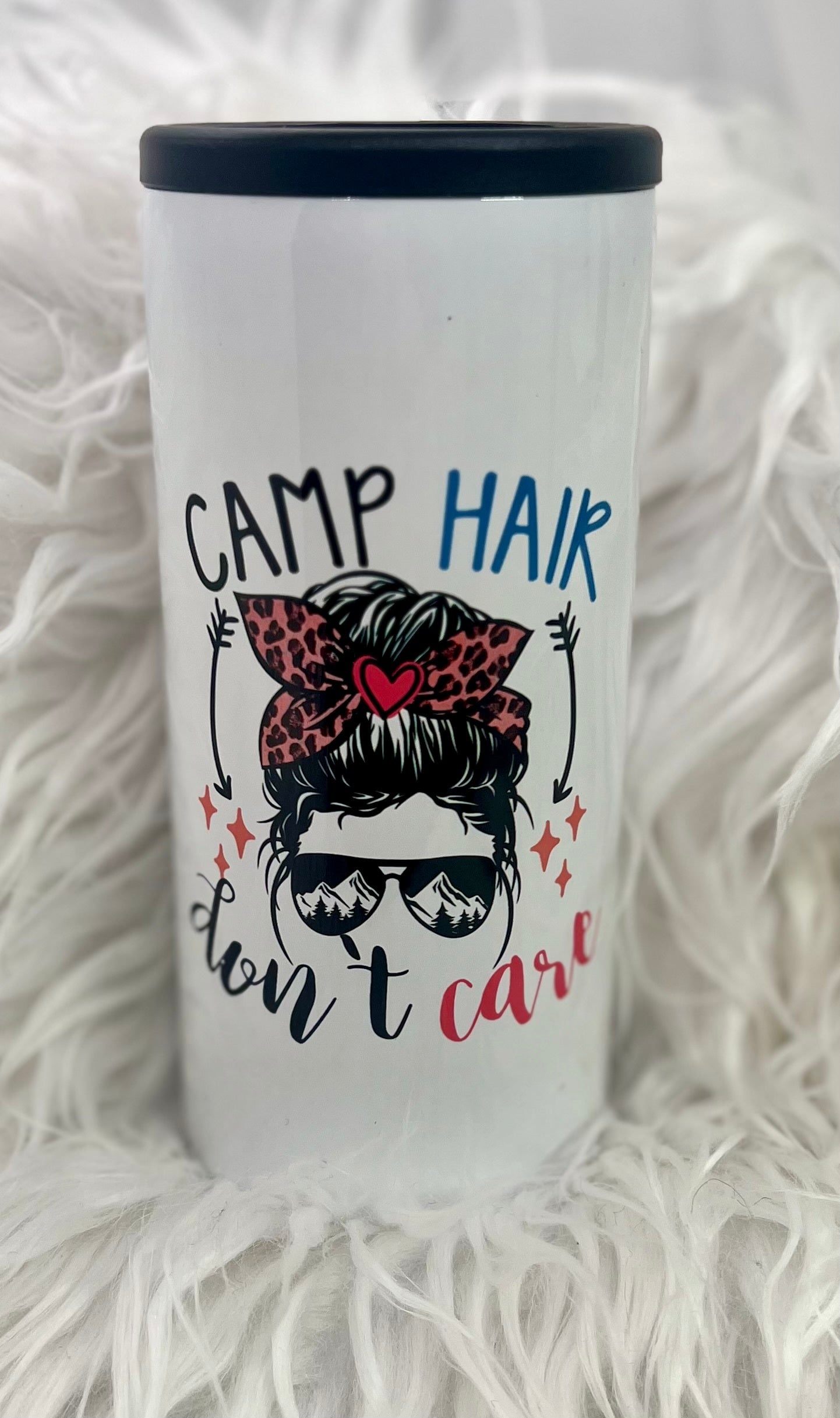 Camp Hair Slim Can Coozie